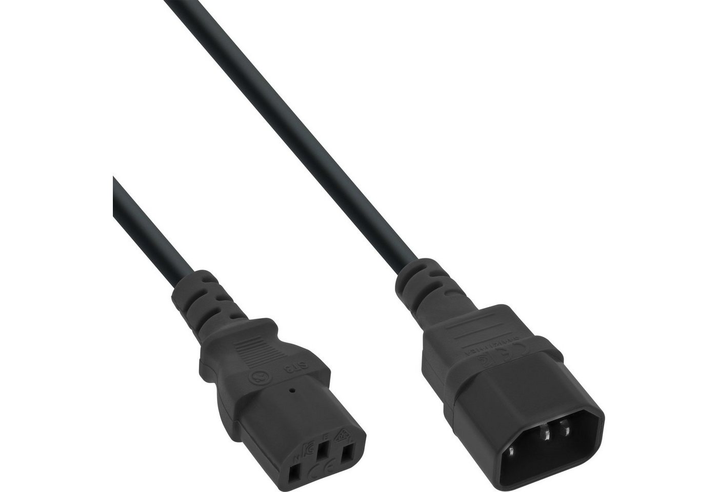 INTOS ELECTRONIC AG 35er Bulk-Pack InLine® Kaltgeräteverlängerung, C13 auf C14, 1,8m Stromkabel von INTOS ELECTRONIC AG
