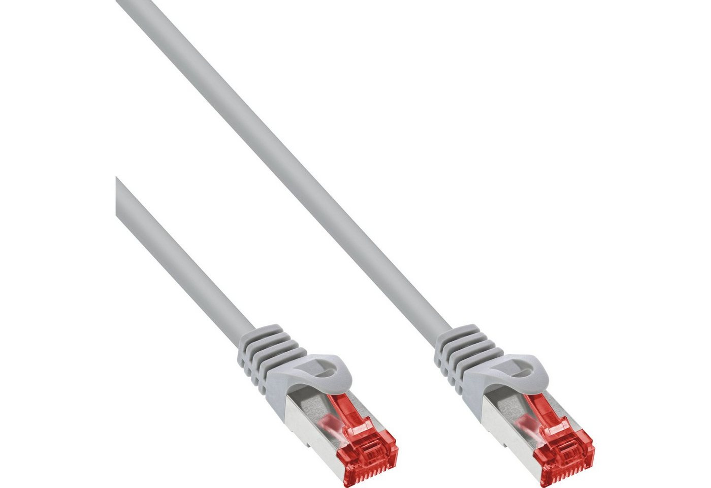 Inline 70er Bulk-Pack InLine® Patchkabel, S/FTP, Cat.6, PVC, CCA grau 1m LAN-Kabel von Inline