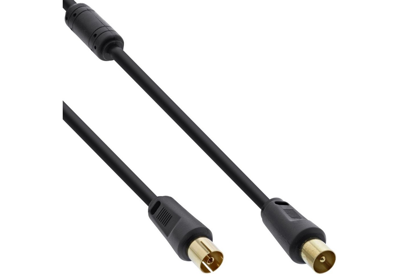 INTOS ELECTRONIC AG InLine® Antennenkabel, 2x geschirmt, mit Filter, >85dB, schwarz, 10m SAT-Kabel von INTOS ELECTRONIC AG