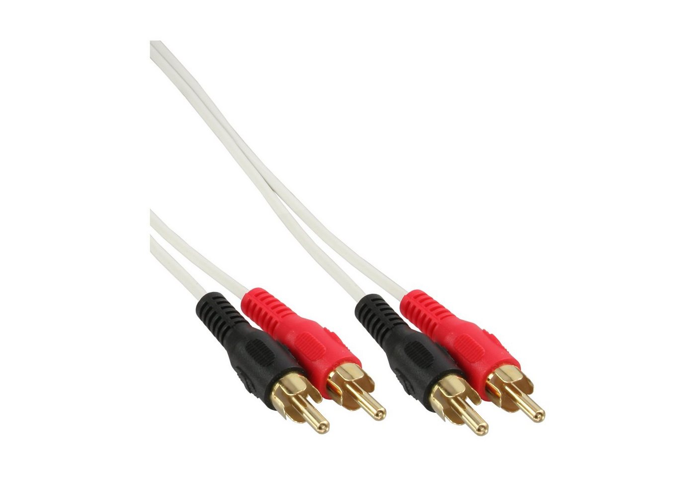 INTOS ELECTRONIC AG InLine® Cinch Kabel, 2x Cinch, Stecker / Stecker, weiß / gold, 0,5m Audio- & Video-Kabel von INTOS ELECTRONIC AG