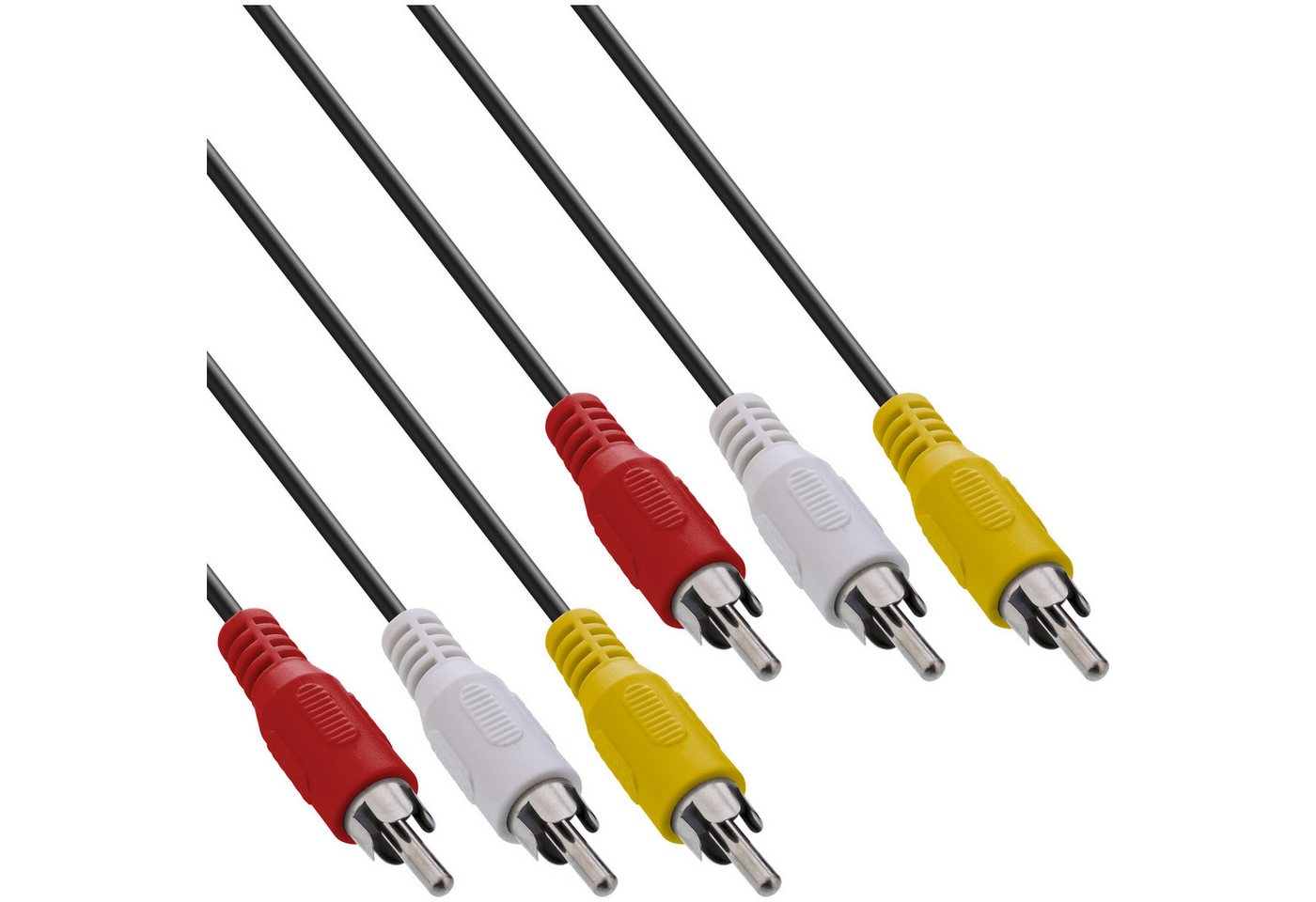 Inline InLine® Cinch Kabel, Audio/Video 3x Cinch, Stecker / Stecker, 2m Audio- & Video-Kabel von Inline