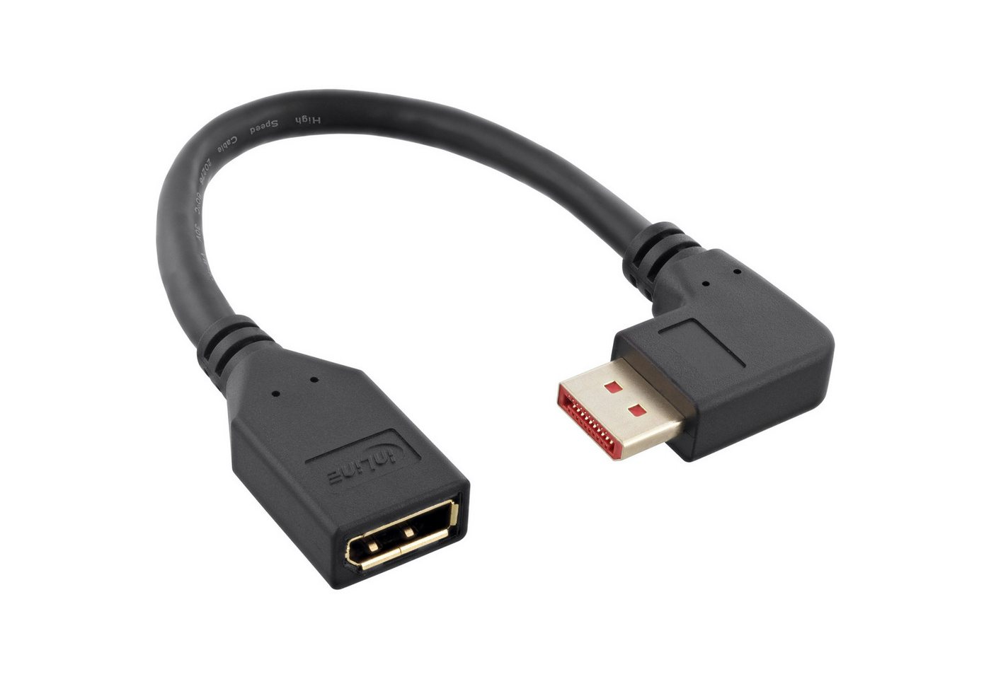 Inline InLine® DisplayPort 1.4 Adapterkabel ST/BU, 8K4K, rechts gewinkelt Computer-Kabel von Inline