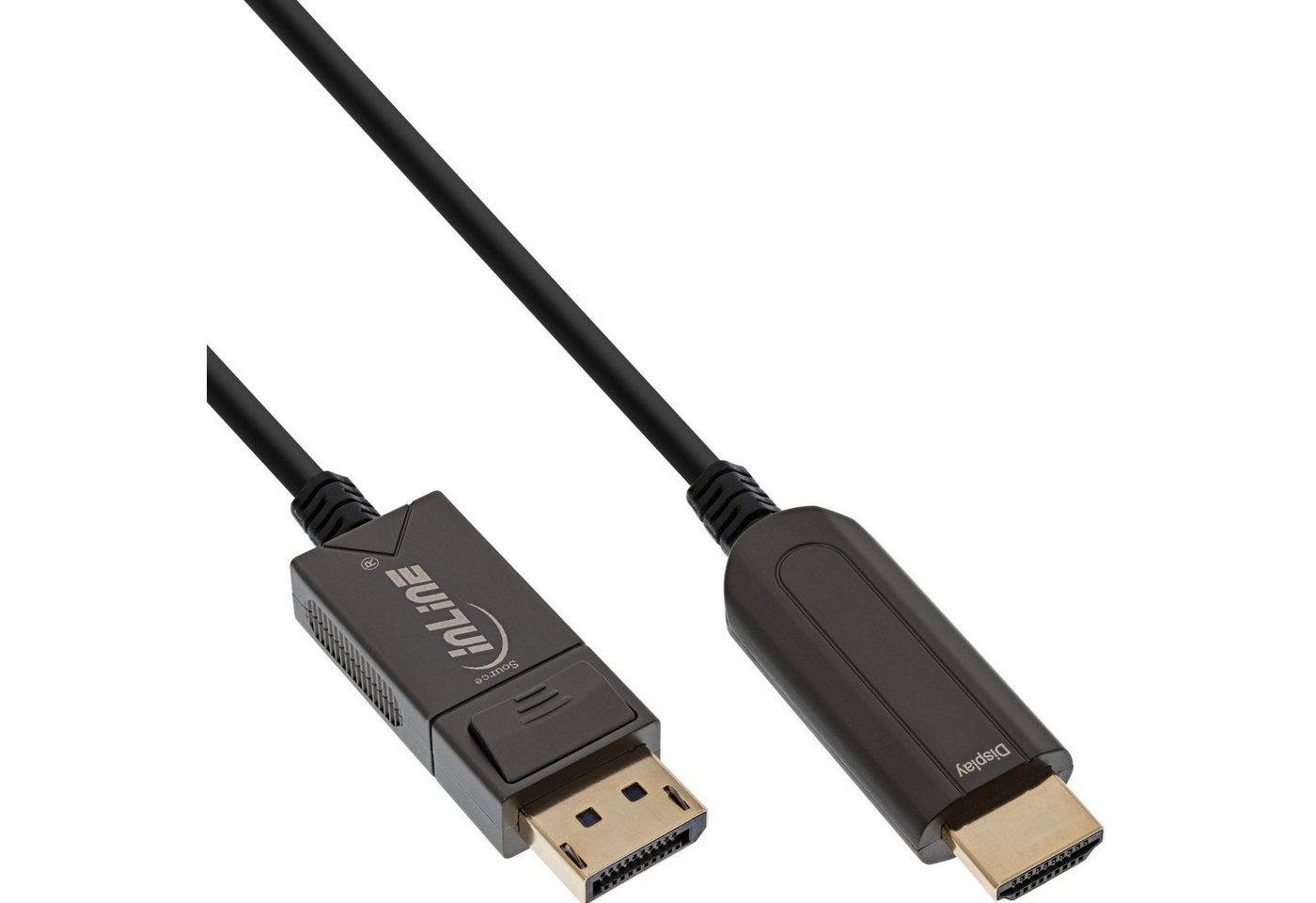 INTOS ELECTRONIC AG InLine® DisplayPort zu HDMI AOC Konverter Kabel, 4K/60Hz, schwarz, 10m Computer-Kabel von INTOS ELECTRONIC AG