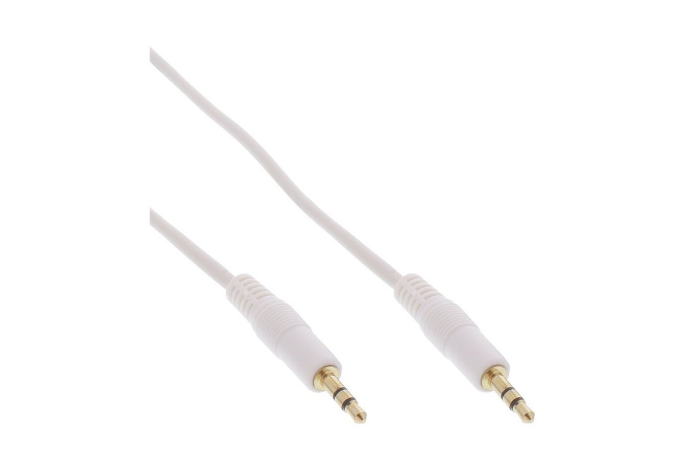 INTOS ELECTRONIC AG InLine® Klinke Kabel, 3,5mm Stecker / Stecker, Stereo, weiß / gold, 1m Audio-Kabel von INTOS ELECTRONIC AG