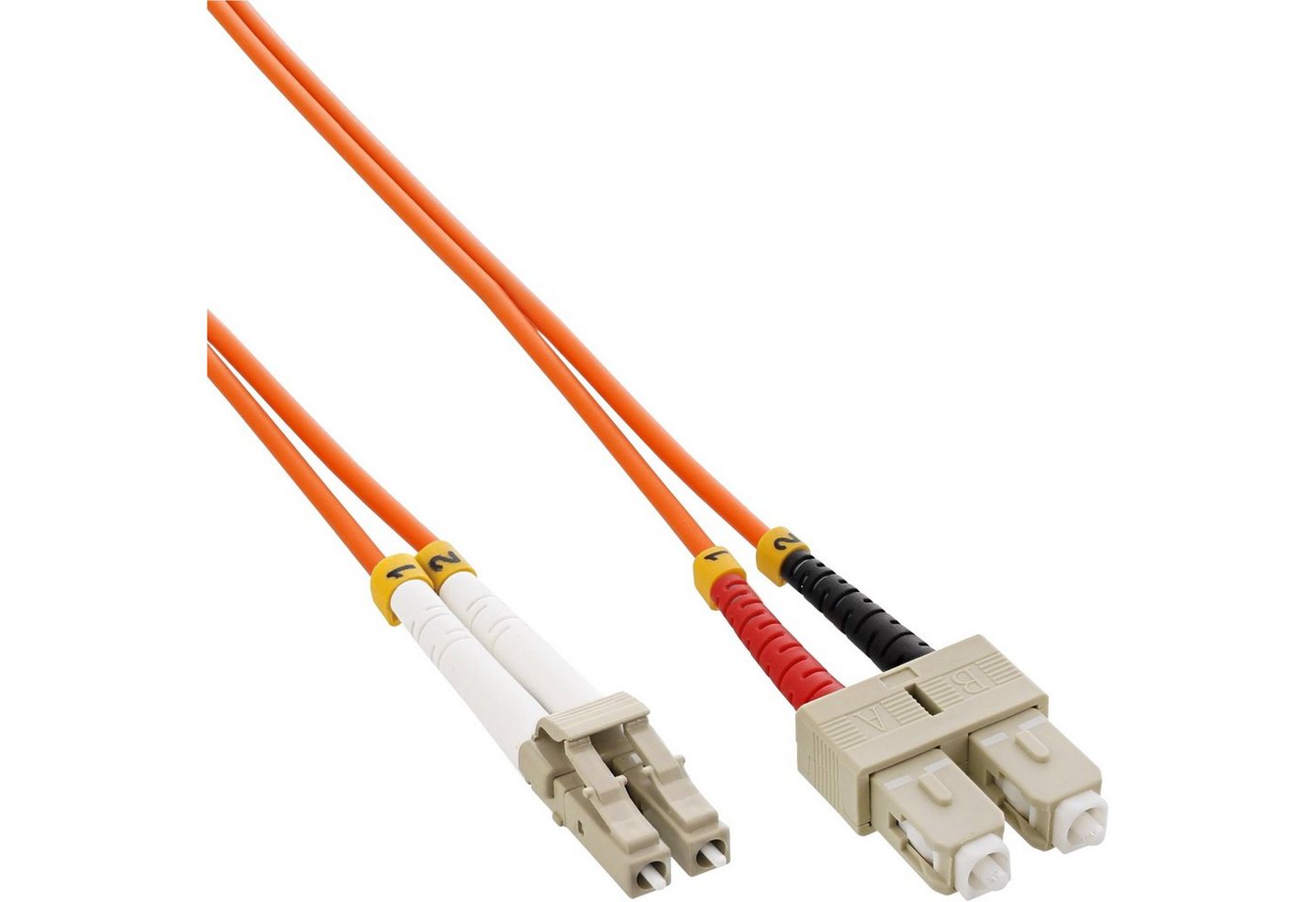 INTOS ELECTRONIC AG InLine® LWL Duplex Kabel, LC/SC, 50/125µm, OM2, 7m LAN-Kabel von INTOS ELECTRONIC AG