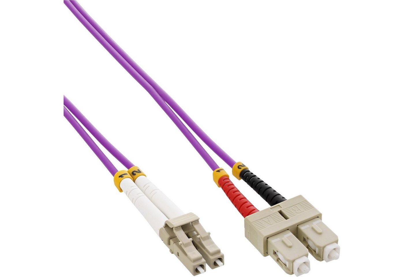 INTOS ELECTRONIC AG InLine® LWL Duplex Kabel, LC/SC, 50/125µm, OM4, 20m LAN-Kabel von INTOS ELECTRONIC AG