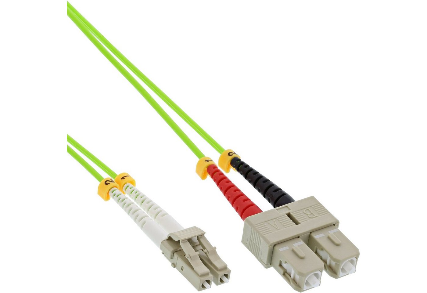 INTOS ELECTRONIC AG InLine® LWL Duplex Kabel, LC/SC, 50/125µm, OM5, 10m LAN-Kabel von INTOS ELECTRONIC AG