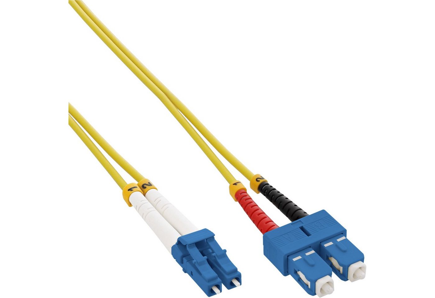 INTOS ELECTRONIC AG InLine® LWL Duplex Kabel, LC/SC, 9/125µm, OS2, 20m LAN-Kabel von INTOS ELECTRONIC AG
