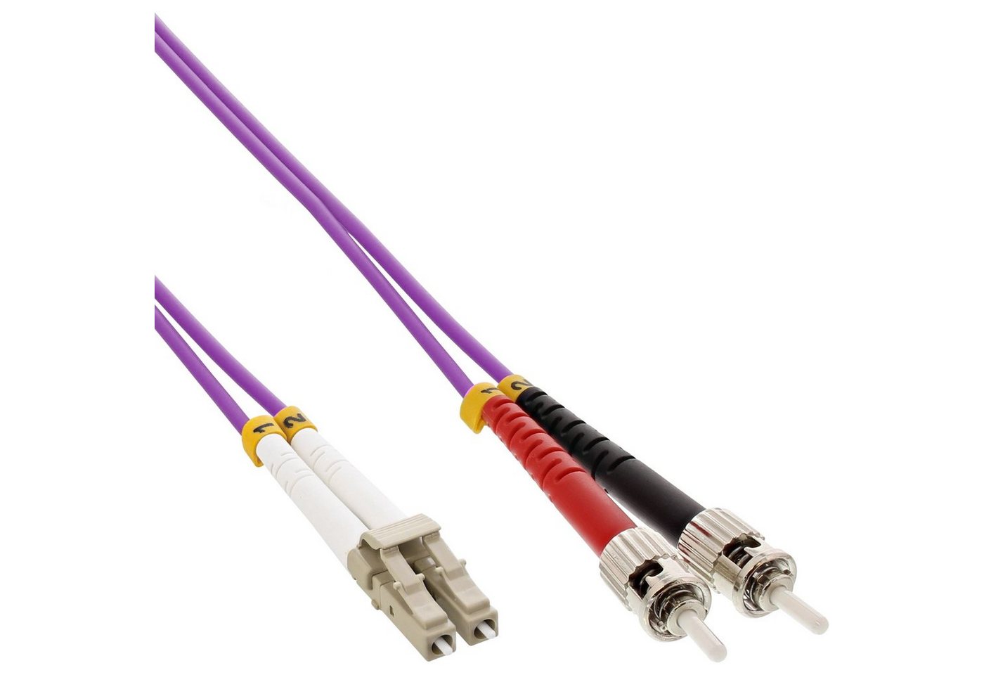 INTOS ELECTRONIC AG InLine® LWL Duplex Kabel, LC/ST, 50/125µm, OM4, 25m LAN-Kabel von INTOS ELECTRONIC AG