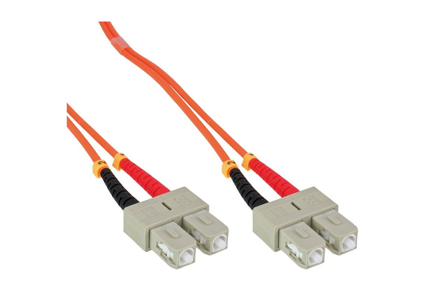 INTOS ELECTRONIC AG InLine® LWL Duplex Kabel, SC/SC, 50/125µm, OM2, 10m LAN-Kabel von INTOS ELECTRONIC AG