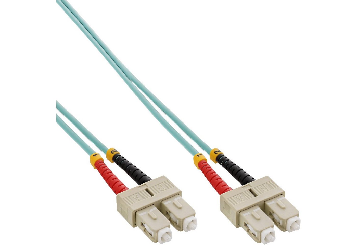 INTOS ELECTRONIC AG InLine® LWL Duplex Kabel, SC/SC, 50/125µm, OM3, 1m LAN-Kabel von INTOS ELECTRONIC AG