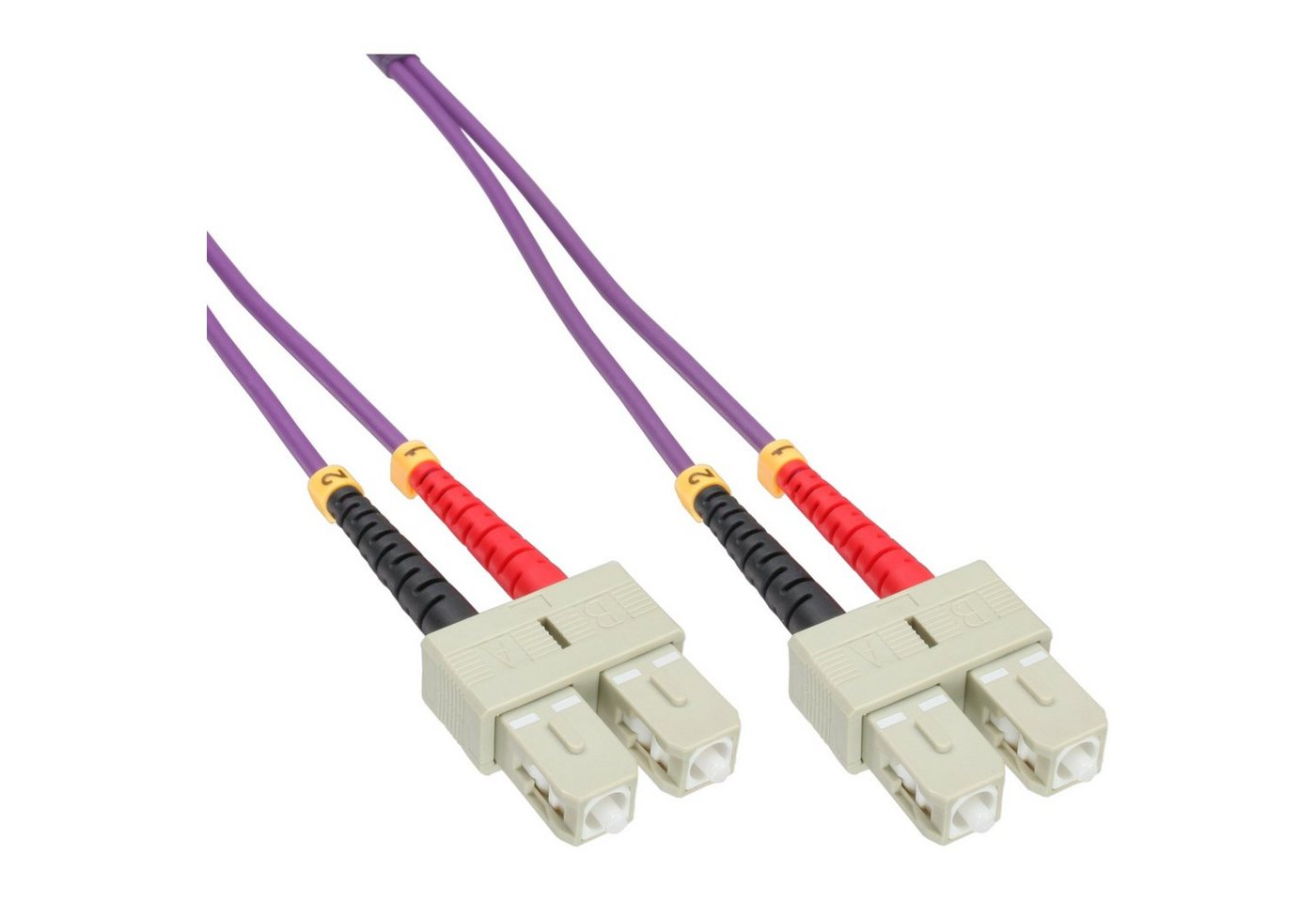 INTOS ELECTRONIC AG InLine® LWL Duplex Kabel, SC/SC, 50/125µm, OM4, 20m LAN-Kabel von INTOS ELECTRONIC AG