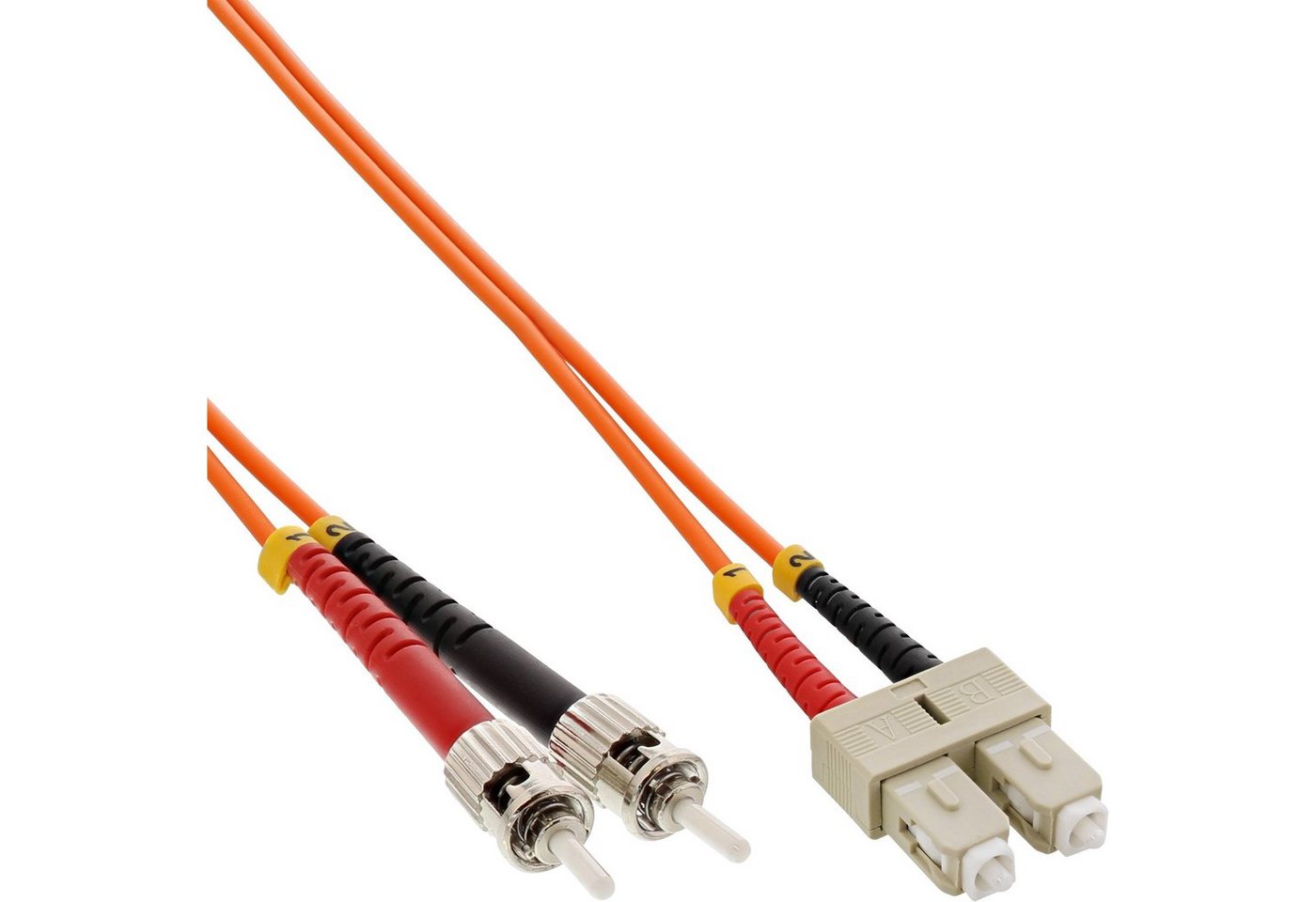 INTOS ELECTRONIC AG InLine® LWL Duplex Kabel, SC/ST, 50/125µm, OM2, 0,5m LAN-Kabel von INTOS ELECTRONIC AG