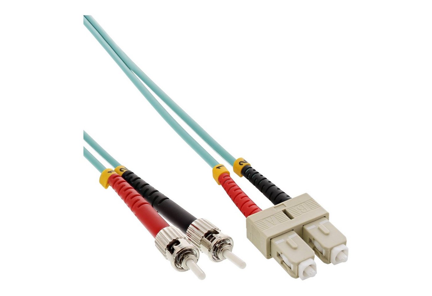 INTOS ELECTRONIC AG InLine® LWL Duplex Kabel, SC/ST, 50/125µm, OM3, 15m LAN-Kabel von INTOS ELECTRONIC AG