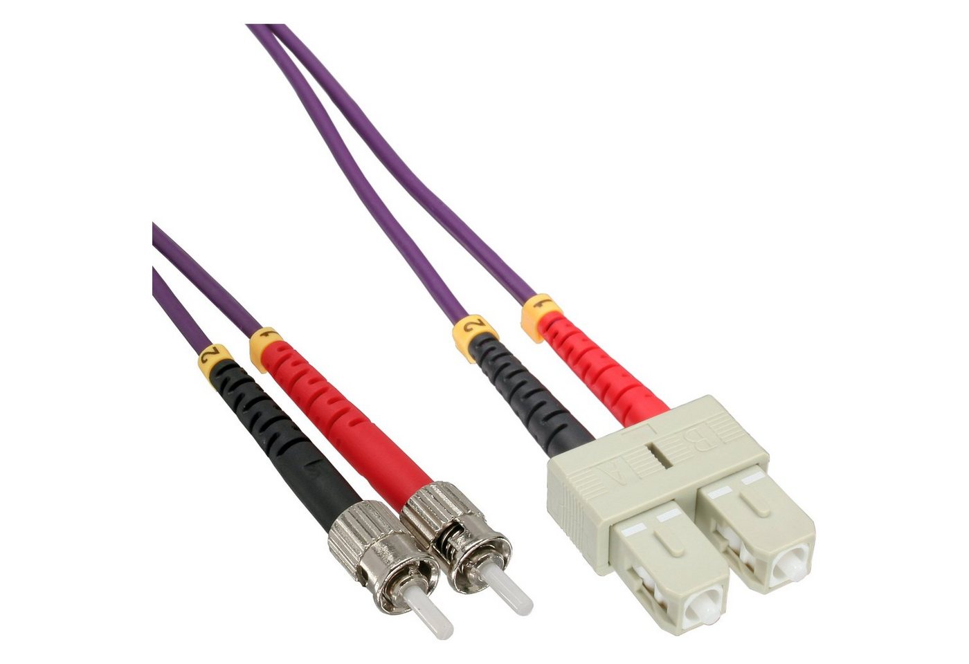 Inline InLine® LWL Duplex Kabel, SC/ST, 50/125µm, OM4, 2m LAN-Kabel von Inline