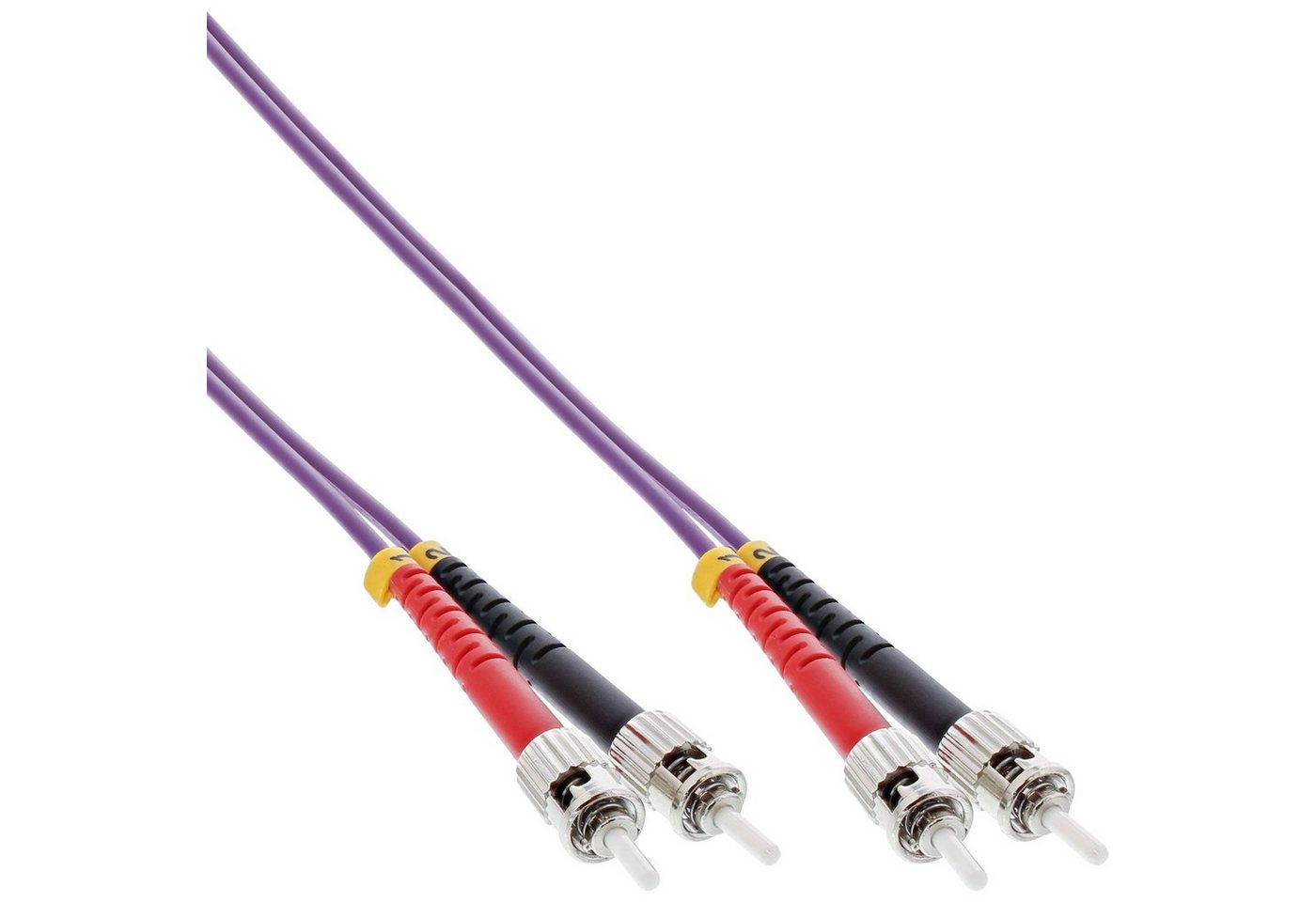 INTOS ELECTRONIC AG InLine® LWL Duplex Kabel, ST/ST, 50/125µm, OM4, 10m LAN-Kabel von INTOS ELECTRONIC AG