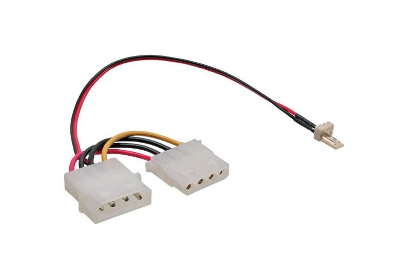 Inline InLine® Lüfter Adapterkabel, 3pol Lüfter an 4pol Netzteil 12V, 0,3m Computer-Kabel von Inline