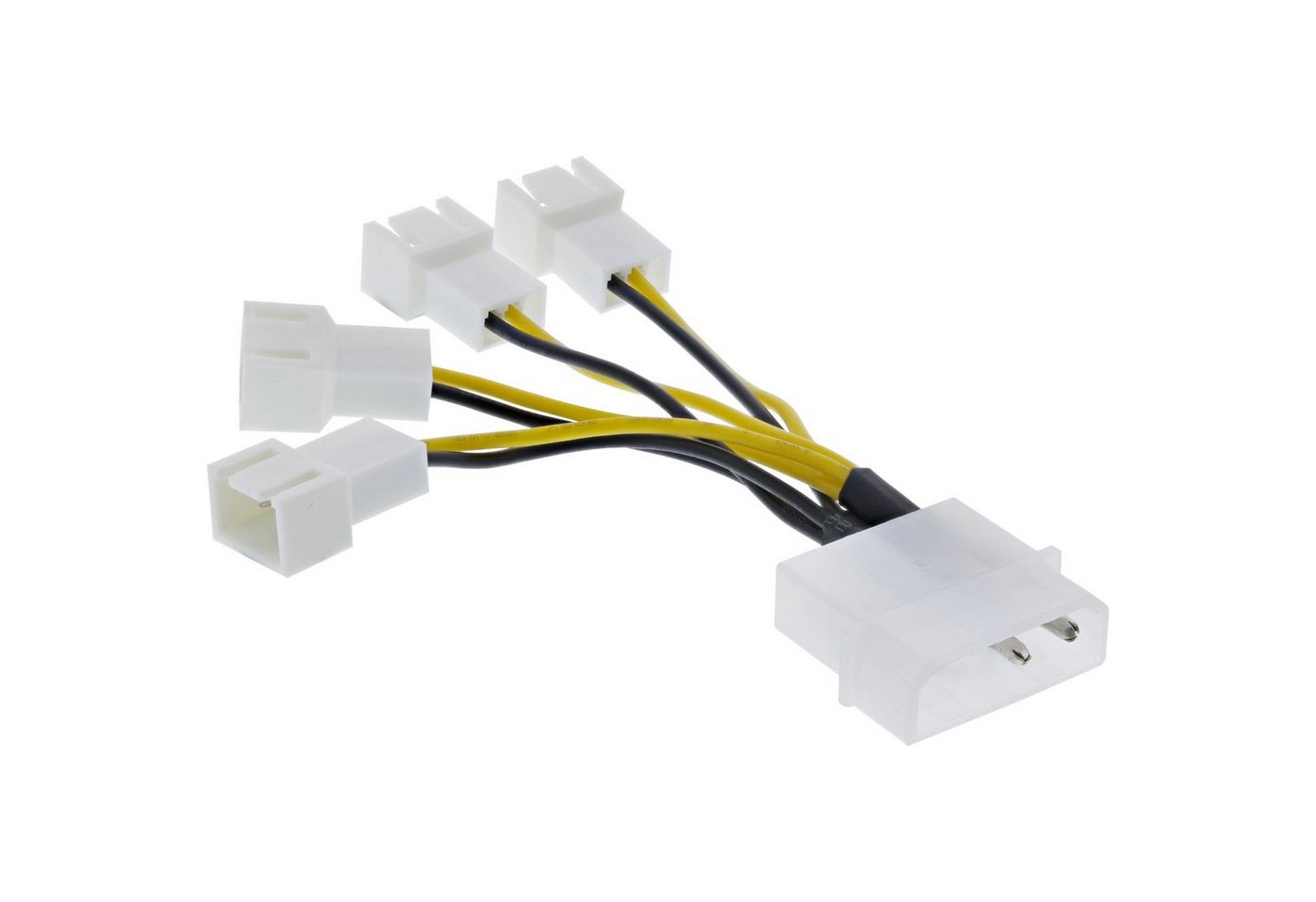 INTOS ELECTRONIC AG InLine® Lüfter Adapterkabel, 4x Lüfter 3pol. an 13,34cm (5,25) Computer-Kabel von INTOS ELECTRONIC AG