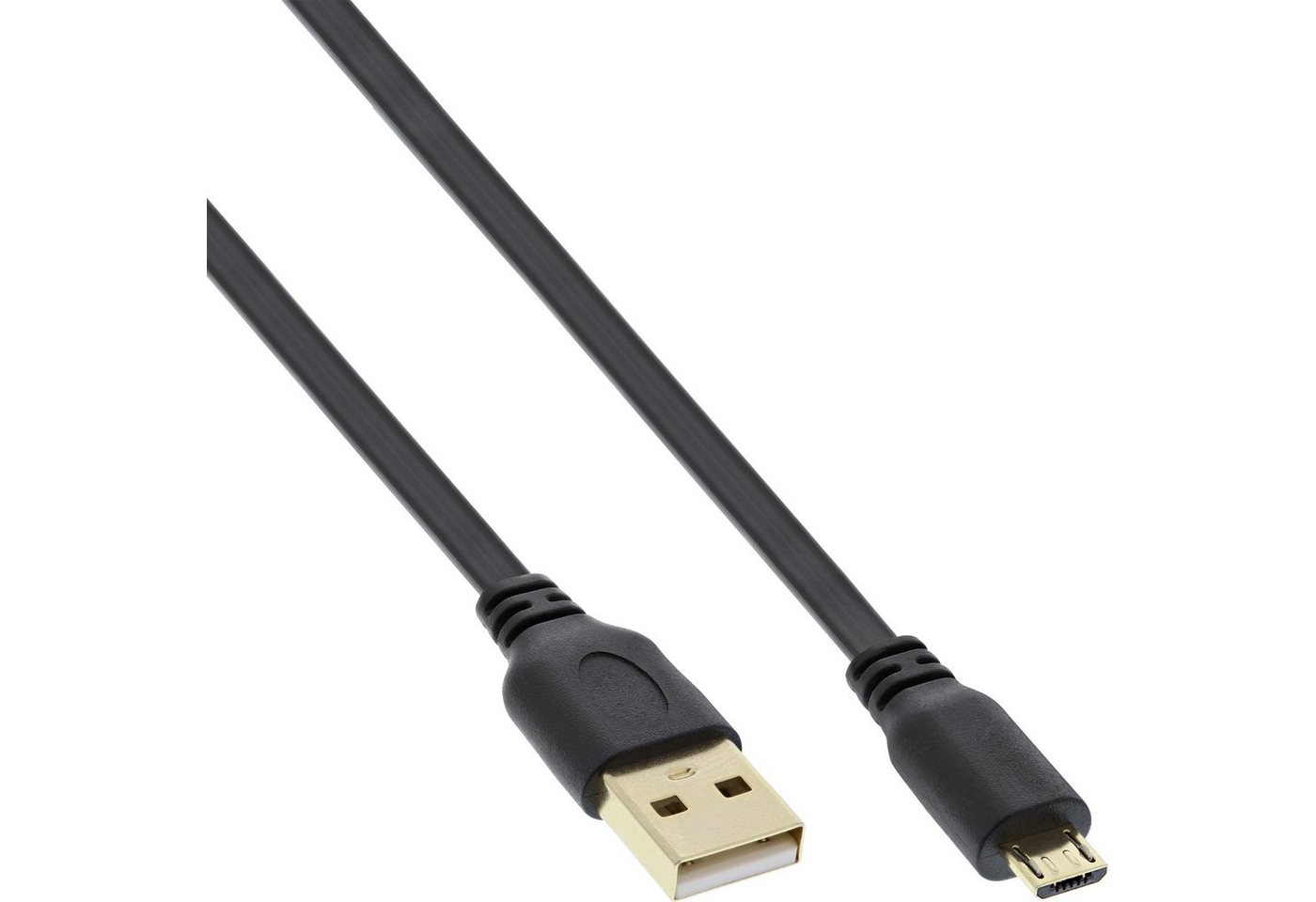 INTOS ELECTRONIC AG InLine® Micro-USB 2.0 Flachkabel, USB-A Stecker an Micro-B Stecker, 1m USB-Kabel von INTOS ELECTRONIC AG