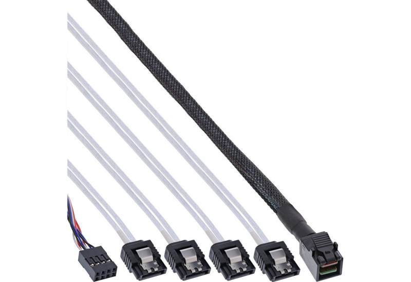 INTOS ELECTRONIC AG InLine® Mini SAS HD Kabel, SFF-8643 zu 4x SATA + Sideband, 0,5m Computer-Kabel von INTOS ELECTRONIC AG