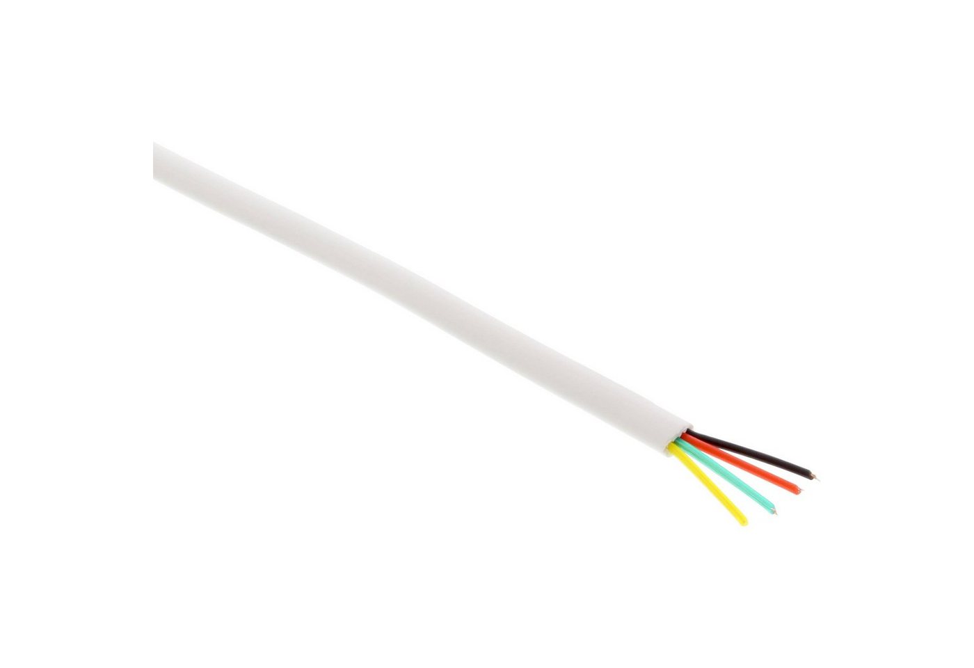 Inline InLine® Modularkabel, 4adrig Flachband weiß, 100m Ring Telefonkabel von Inline