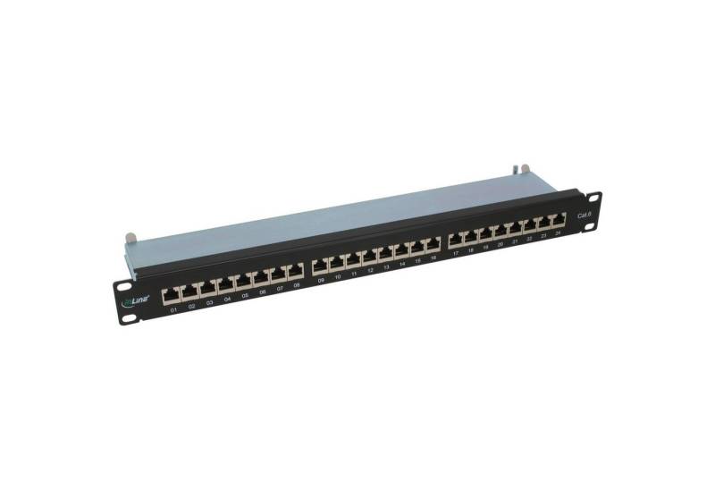 Inline InLine® Patchfeld Cat.6, 24-fach, 48,26cm (19), 1HE, schwarz, RAL9005 Netzwerk-Patch-Panel von Inline