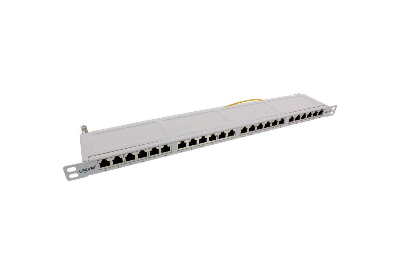 Inline InLine® Patchfeld Cat.6A 24-fach 19" 0,5HE lichtgrau RAL7035 Netzwerk-Patch-Panel von Inline