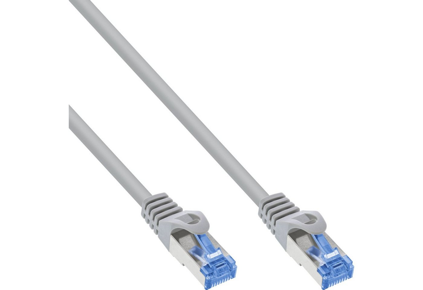 INTOS ELECTRONIC AG InLine® Patchkabel, Cat.6A, S/FTP, TPE flexibel, grau, 10m LAN-Kabel von INTOS ELECTRONIC AG