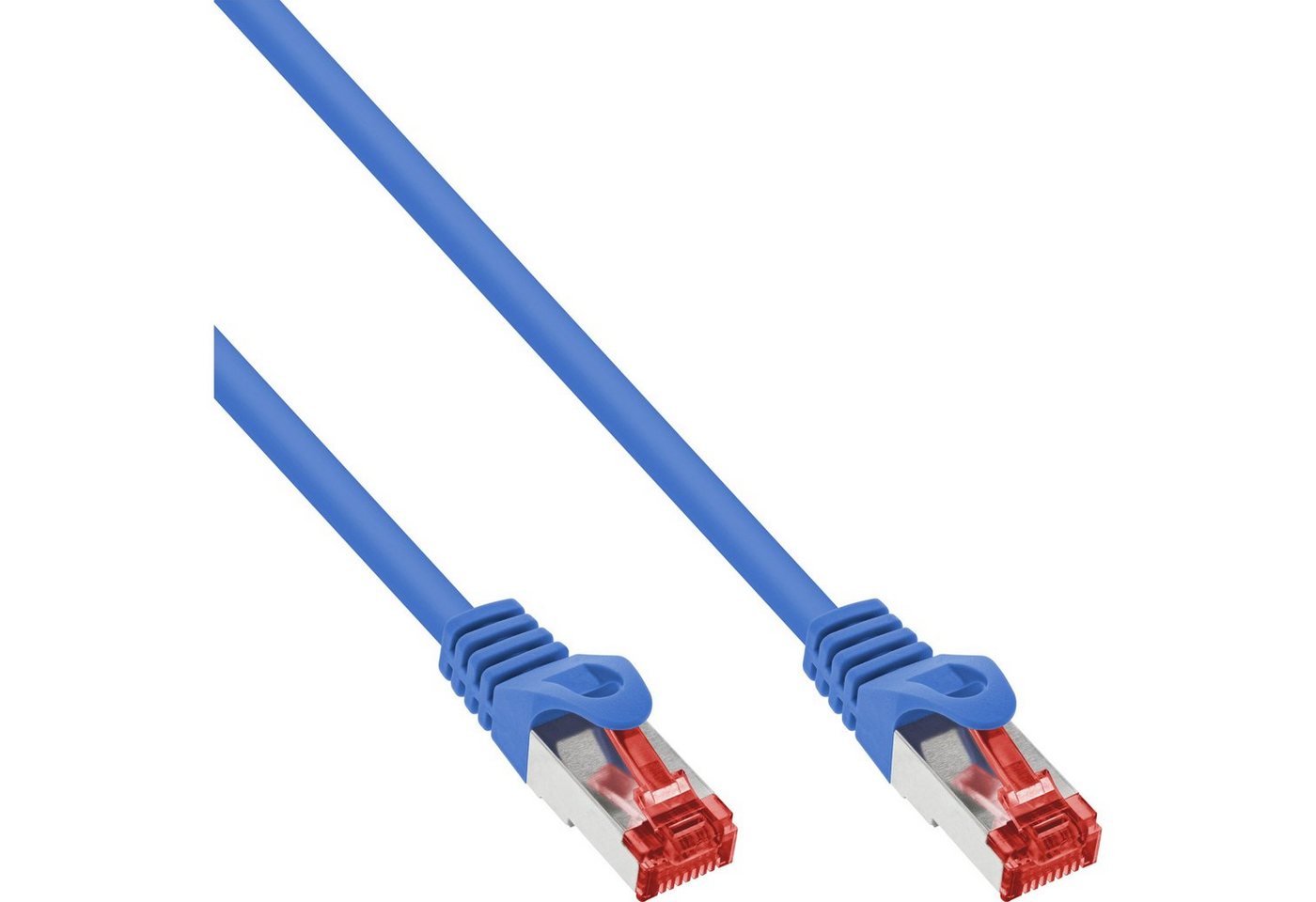 INTOS ELECTRONIC AG InLine® Patchkabel, S/FTP (PiMf), Cat.6, 250MHz, PVC, CCA, blau, 2m LAN-Kabel von INTOS ELECTRONIC AG
