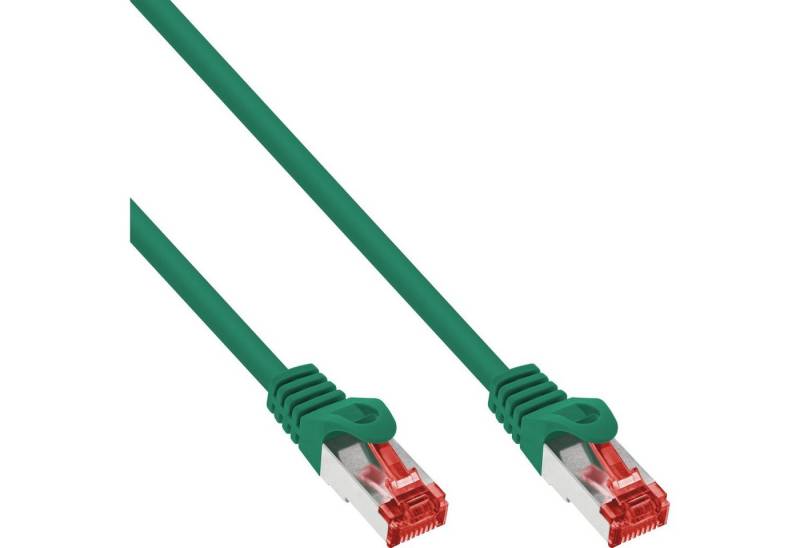 INTOS ELECTRONIC AG InLine® Patchkabel, S/FTP (PiMf), Cat.6, 250MHz, PVC, CCA, grün, 0,25m LAN-Kabel von INTOS ELECTRONIC AG