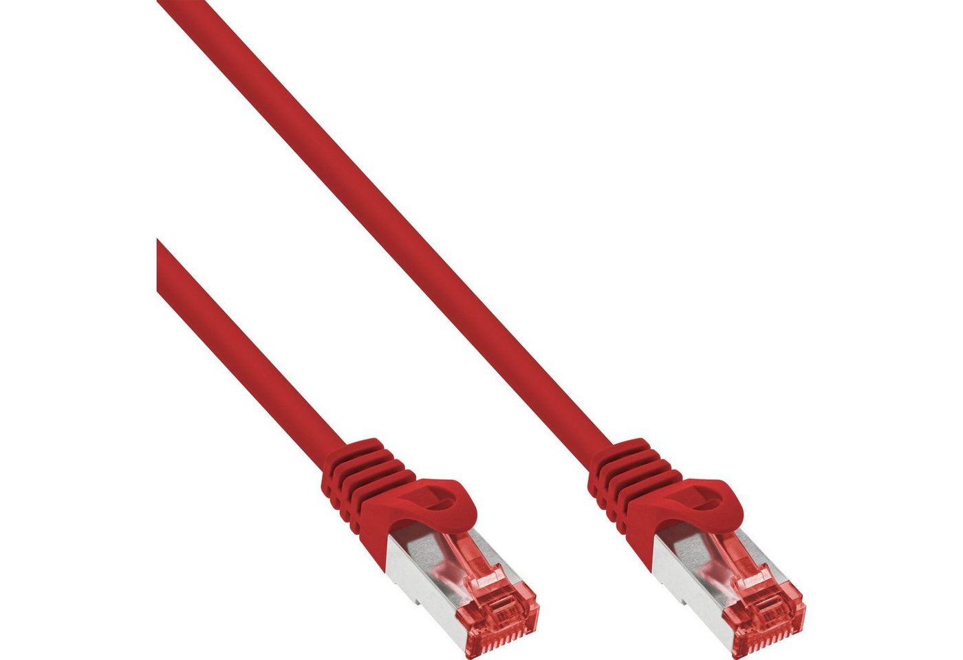 INTOS ELECTRONIC AG InLine® Patchkabel, S/FTP (PiMf), Cat.6, 250MHz, PVC, CCA, rot, 0,3m LAN-Kabel von INTOS ELECTRONIC AG