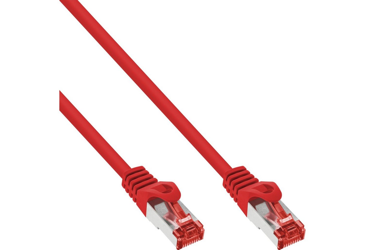 INTOS ELECTRONIC AG InLine® Patchkabel, S/FTP (PiMf), Cat.6, 250MHz, PVC, Kupfer, rot, 50m LAN-Kabel von INTOS ELECTRONIC AG