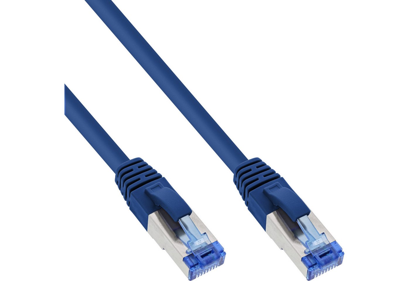 Inline InLine® Patchkabel, S/FTP (PiMf), Cat.6A, halogenfrei, blau, 15m LAN-Kabel von Inline