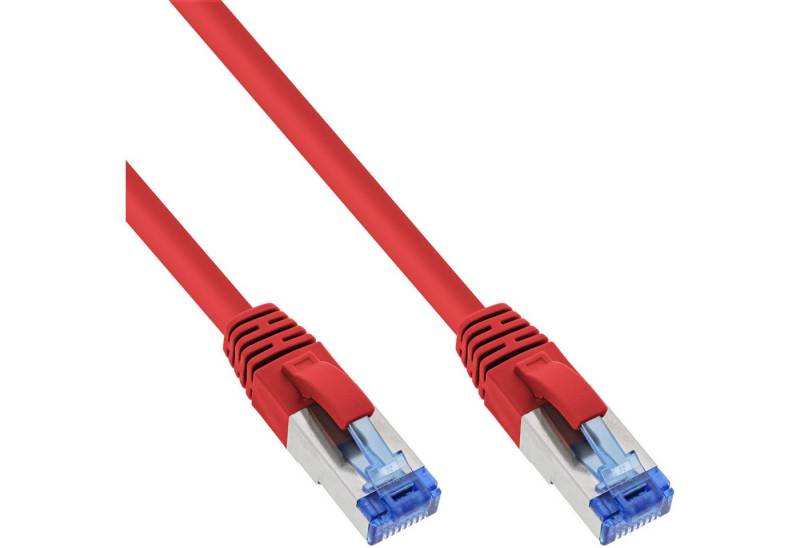 Inline InLine® Patchkabel, S/FTP (PiMf), Cat.6A, halogenfrei, rot, 0,25m LAN-Kabel von Inline