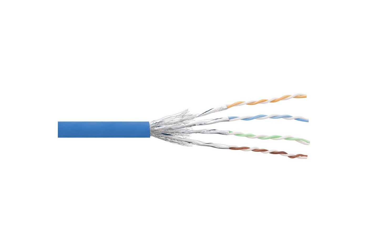 Inline InLine® Patchkabel Cat.6 S/FTP (PiMf), blau, AWG27, PVC, CU, 100m Computer-Kabel von Inline