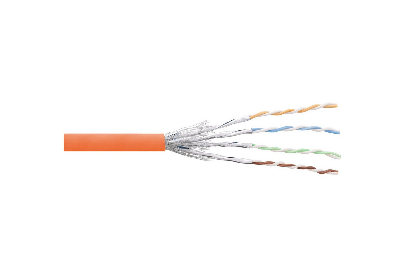Inline InLine® Patchkabel Cat.6 S/FTP (PiMf), orange, AWG27, PVC, CU, 100m Computer-Kabel von Inline