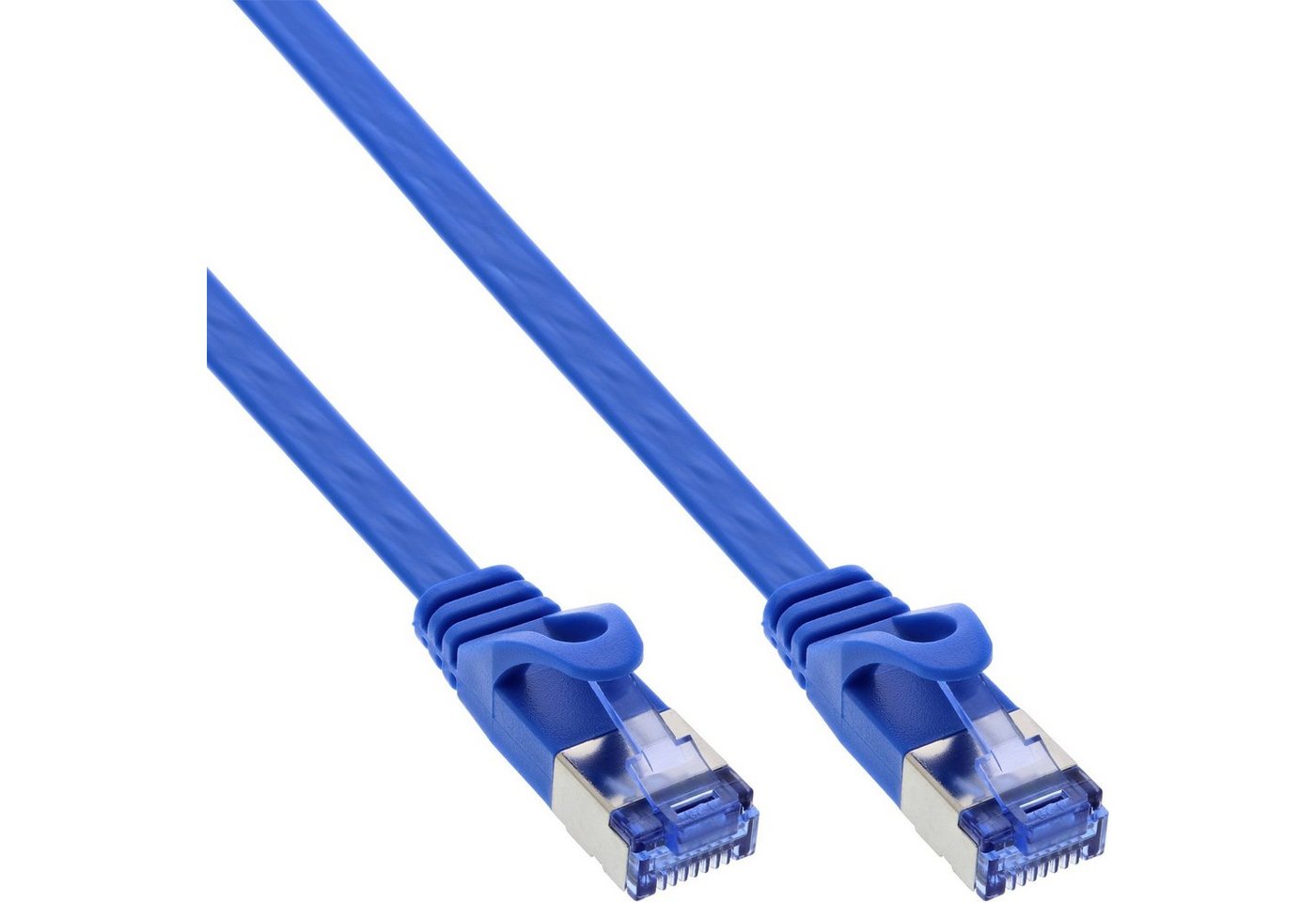INTOS ELECTRONIC AG InLine® Patchkabel flach, U/FTP, Cat.6A, blau, 3m LAN-Kabel von INTOS ELECTRONIC AG