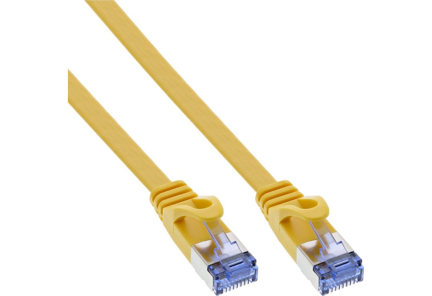 INTOS ELECTRONIC AG InLine® Patchkabel flach, U/FTP, Cat.6A, gelb, 5m LAN-Kabel von INTOS ELECTRONIC AG