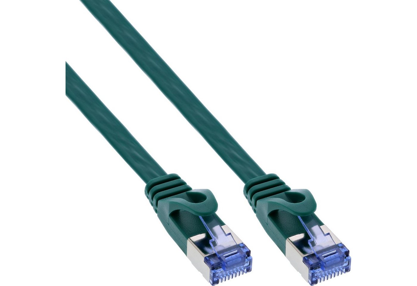 INTOS ELECTRONIC AG InLine® Patchkabel flach, U/FTP, Cat.6A, grün, 1,5m LAN-Kabel von INTOS ELECTRONIC AG