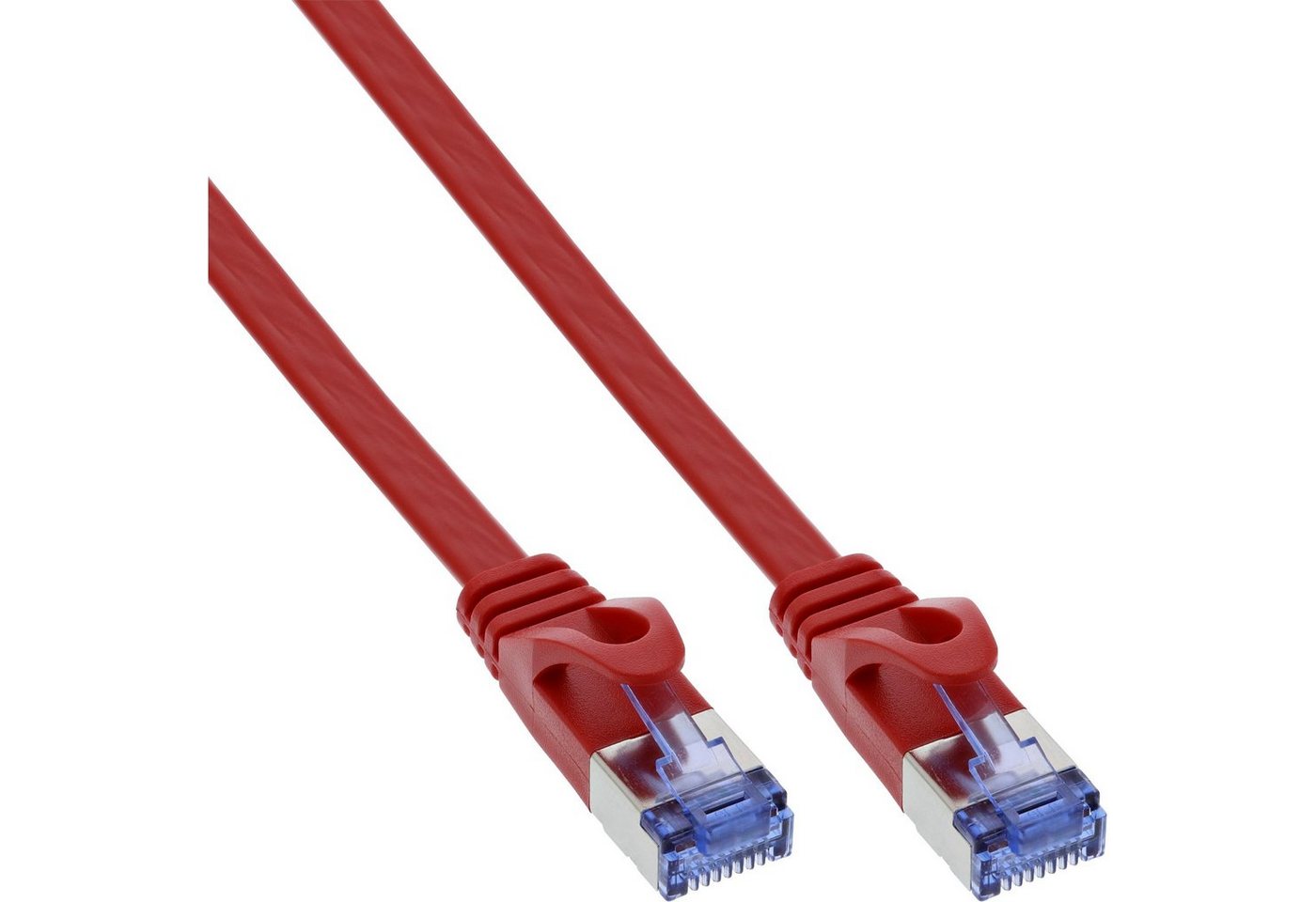 INTOS ELECTRONIC AG InLine® Patchkabel flach, U/FTP, Cat.6A, rot, 0,5m LAN-Kabel von INTOS ELECTRONIC AG