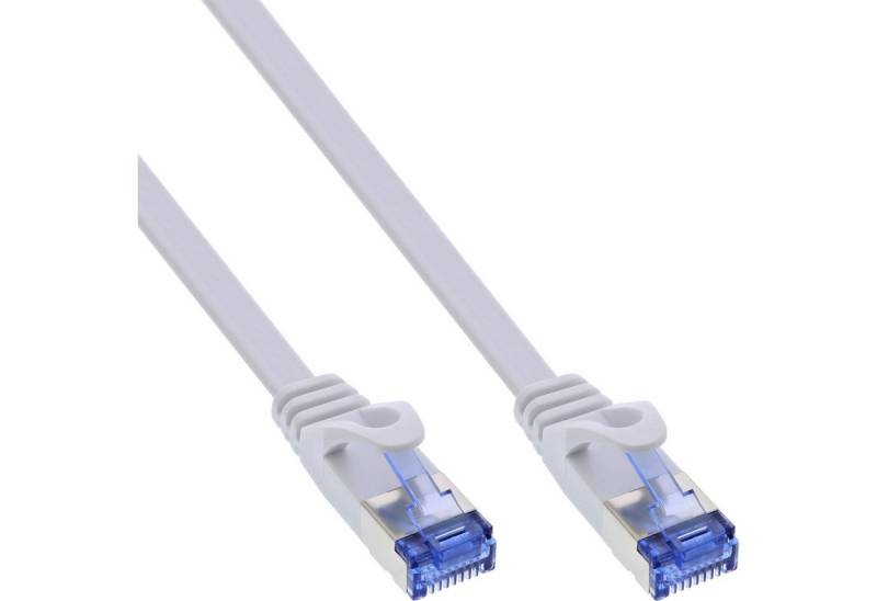 INTOS ELECTRONIC AG InLine® Patchkabel flach, U/FTP, Cat.6A, weiß, 10m LAN-Kabel von INTOS ELECTRONIC AG