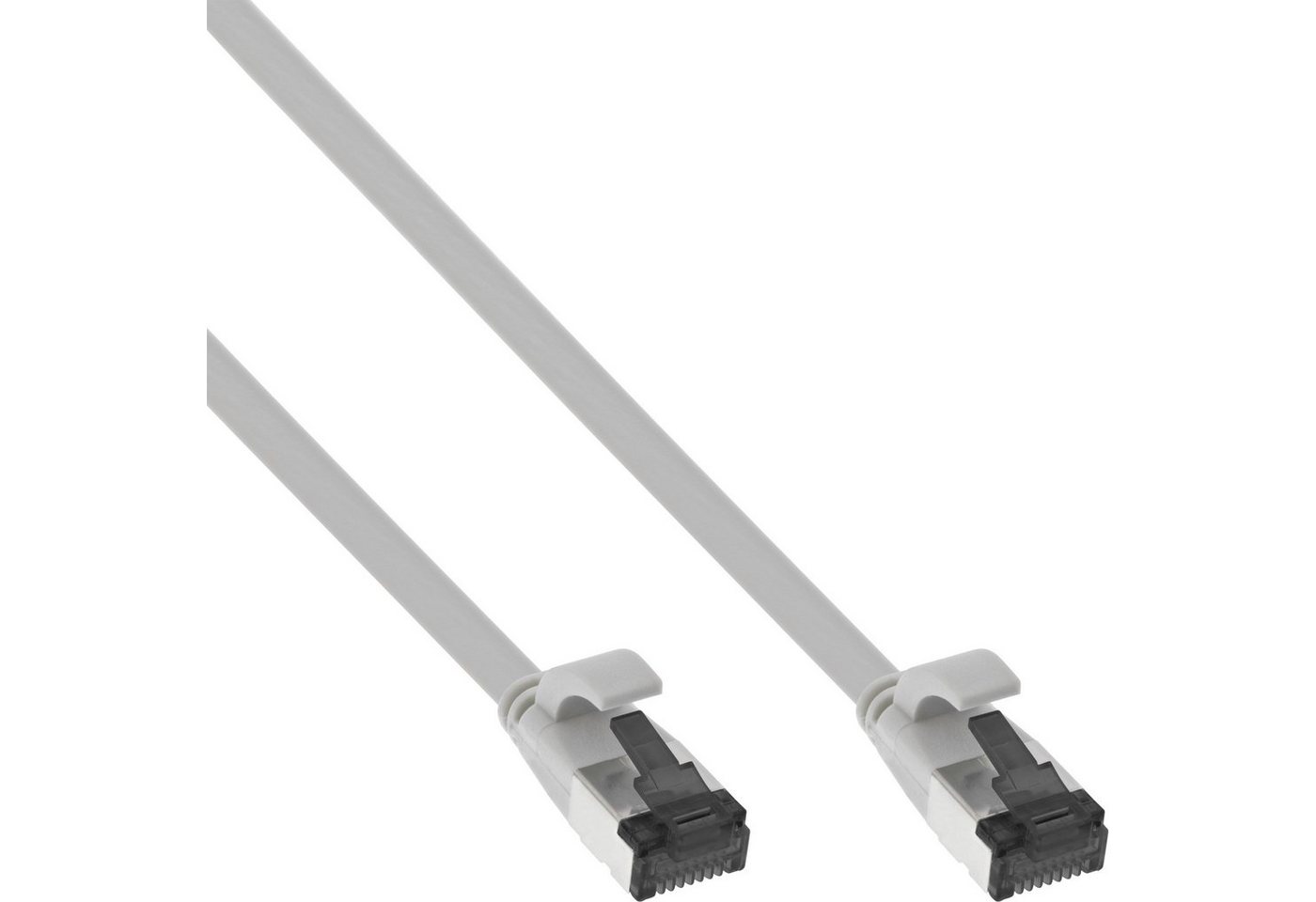 INTOS ELECTRONIC AG InLine® Patchkabel flach, U/FTP, Cat.8.1, TPE halogenfrei, grau, 7,5m LAN-Kabel von INTOS ELECTRONIC AG