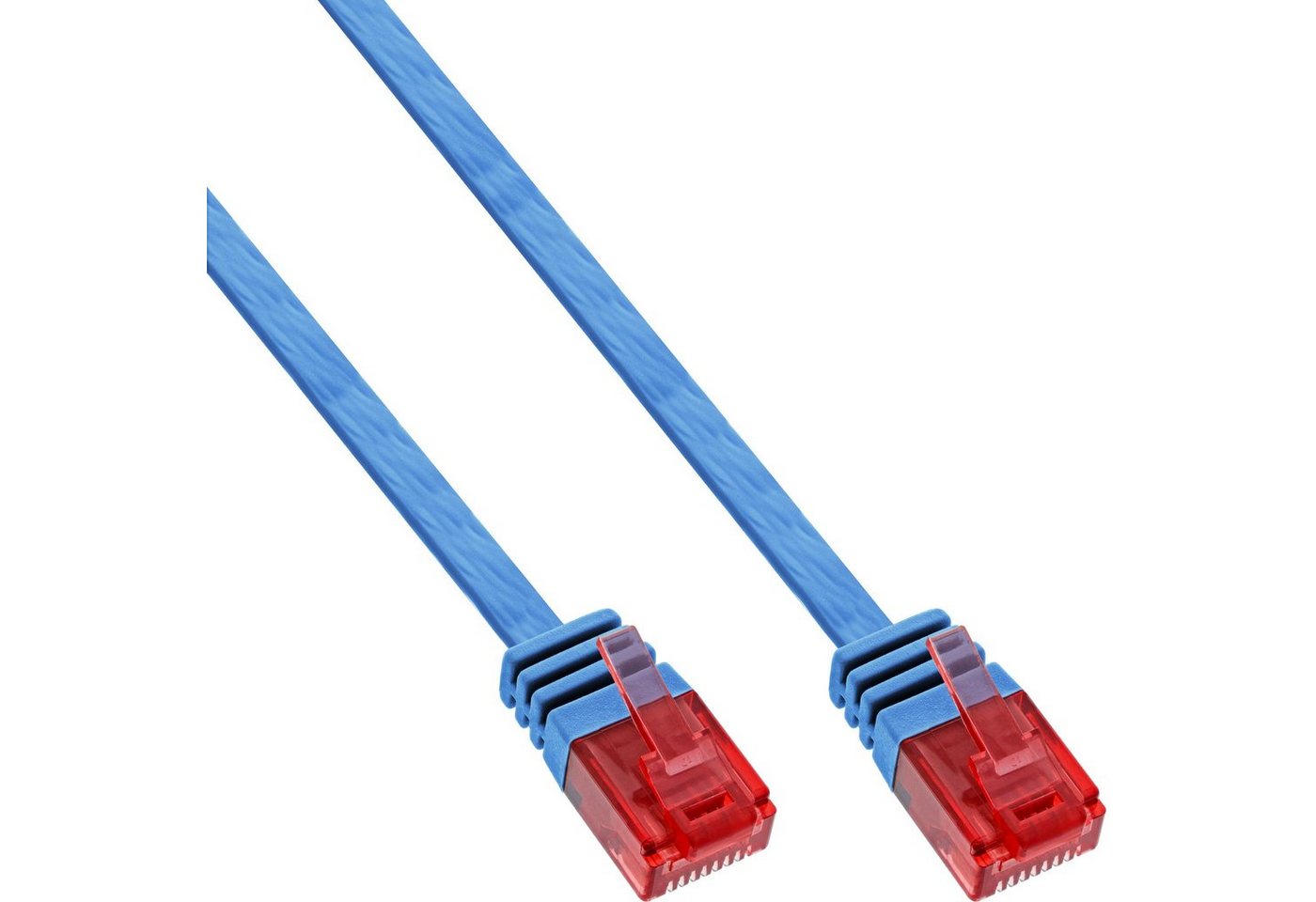 Inline InLine® Patchkabel flach, U/UTP, Cat.6, blau, 5m LAN-Kabel von Inline
