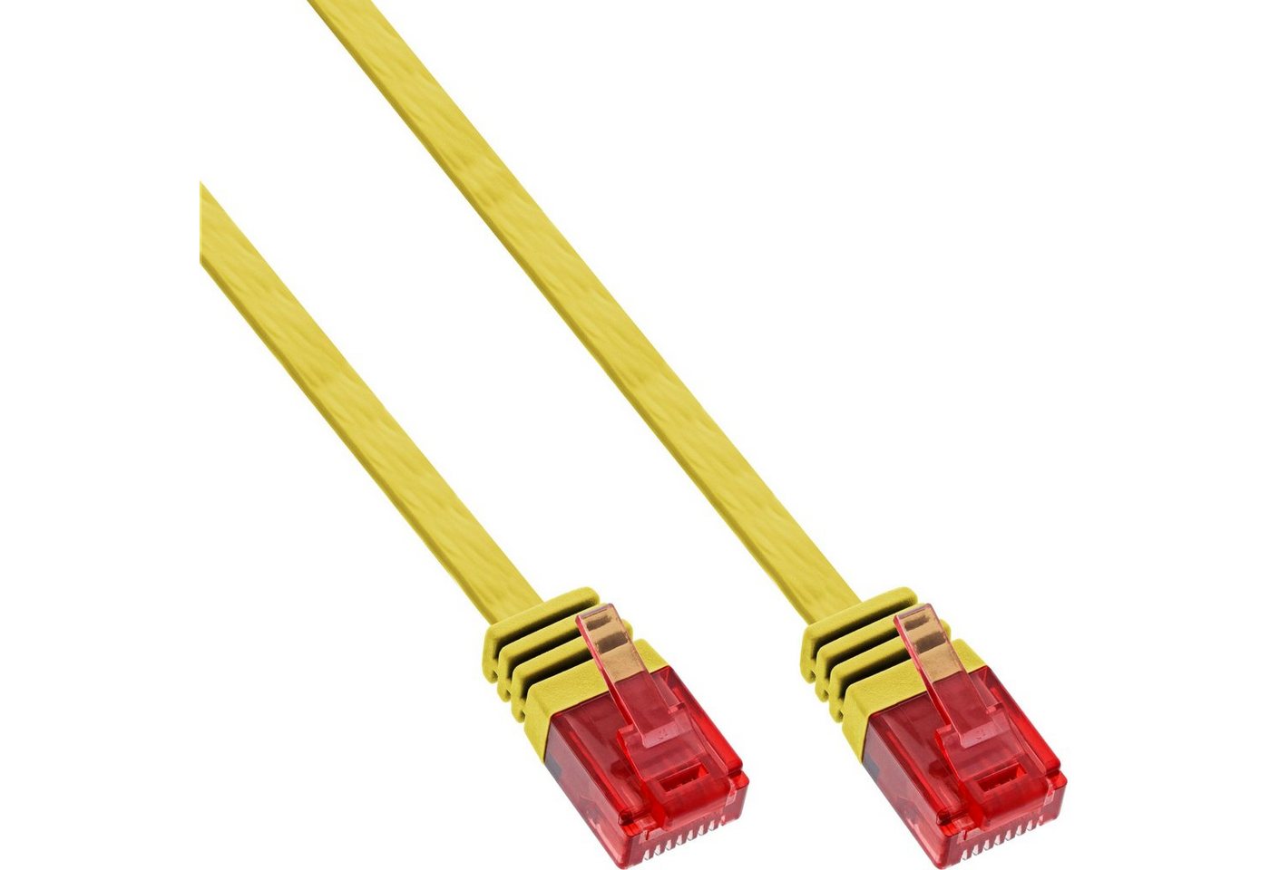 INTOS ELECTRONIC AG InLine® Patchkabel flach, U/UTP, Cat.6, gelb, 1m LAN-Kabel von INTOS ELECTRONIC AG