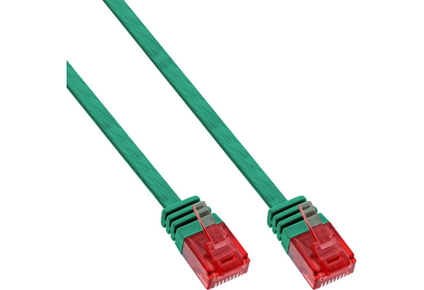 Inline InLine® Patchkabel flach, U/UTP, Cat.6, grün, 10m LAN-Kabel von Inline