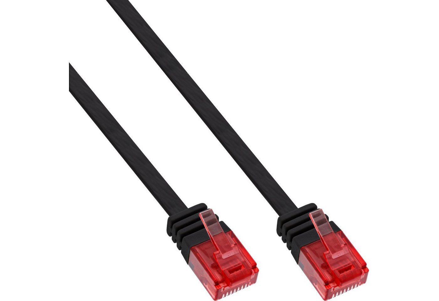 INTOS ELECTRONIC AG InLine® Patchkabel flach, U/UTP, Cat.6, schwarz, 15m LAN-Kabel von INTOS ELECTRONIC AG