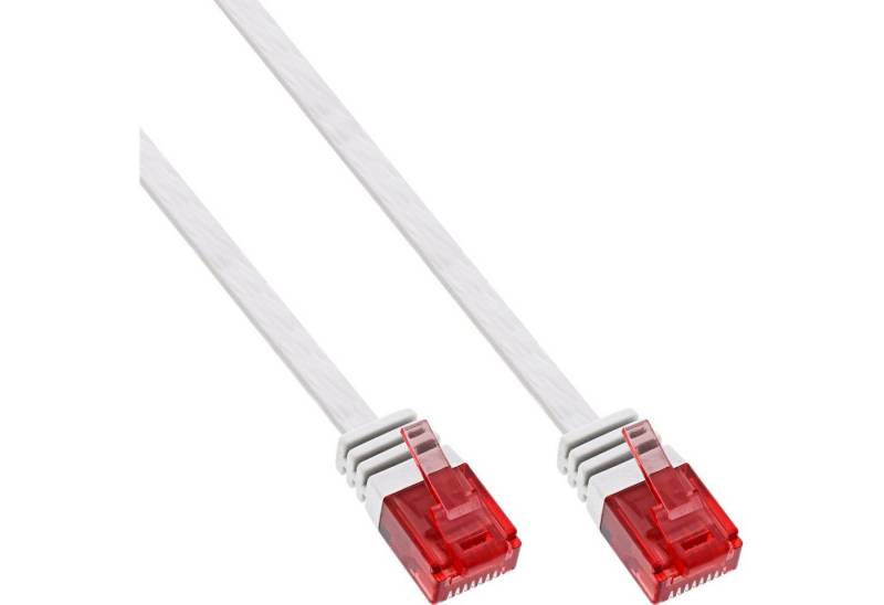 INTOS ELECTRONIC AG InLine® Patchkabel flach, U/UTP, Cat.6, weiß, 0,5m LAN-Kabel von INTOS ELECTRONIC AG