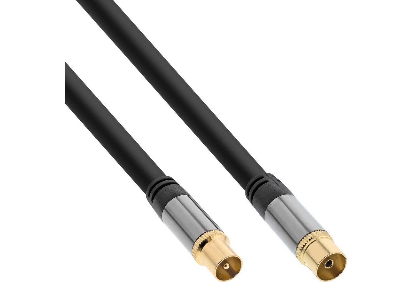 INTOS ELECTRONIC AG InLine® Premium Antennenkabel, 4x geschirmt, >110dB, schwarz, 3m SAT-Kabel von INTOS ELECTRONIC AG