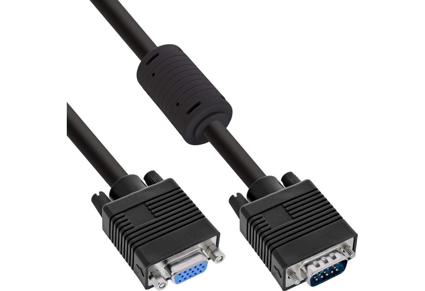 Inline InLine® S-VGA Verlängerung, 15pol HD Stecker / Buchse, schwarz, 0,3m Computer-Kabel von Inline