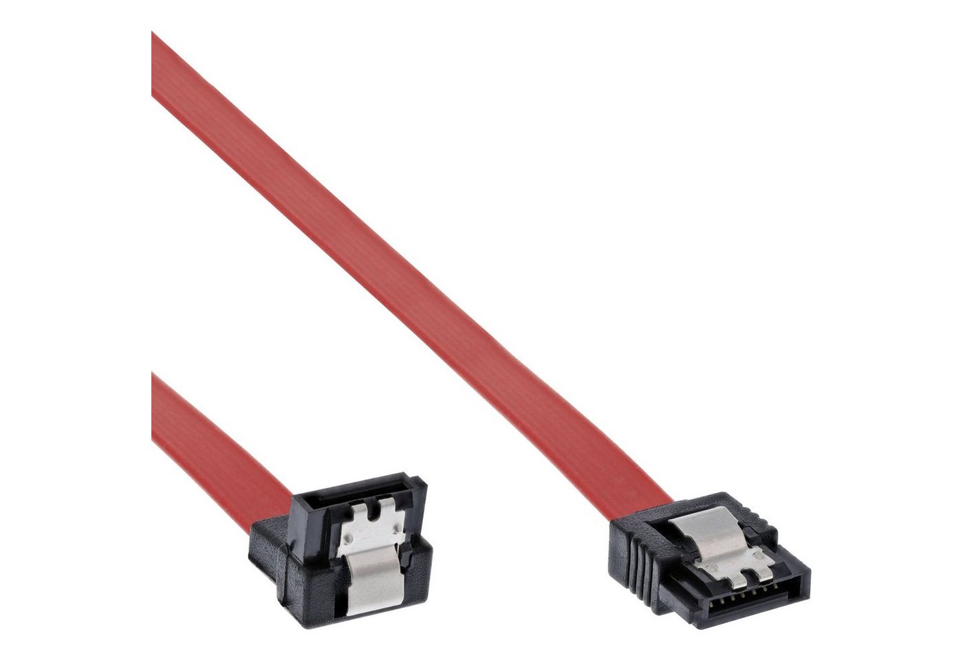 Inline InLine® SATA Anschlusskabel abgewinkelt, mit Sicherheitslasche, 0,5m Computer-Kabel von Inline